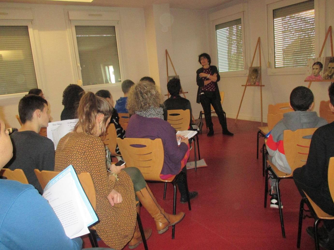 2015. Intervention au collège Saint Exupéry de Mulhouse 